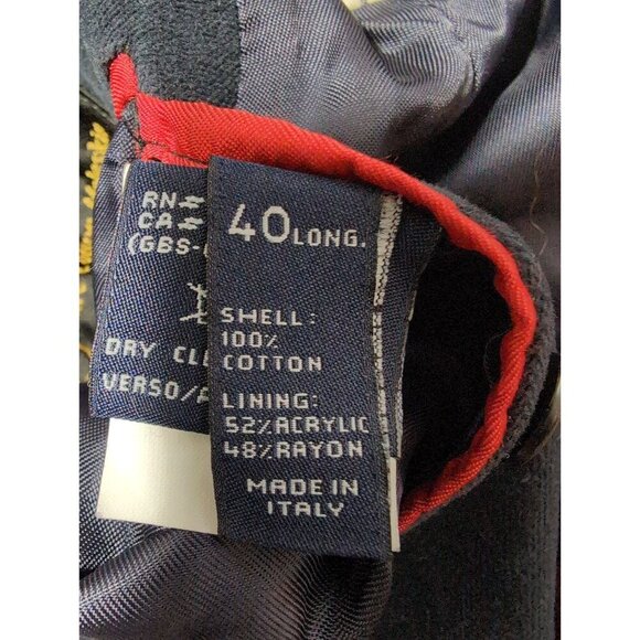 Tommy Hilfiger Moleskin Jacket Blazer Sport Coat Mens 40 Long Blue 3 Button - Picture 8 of 12